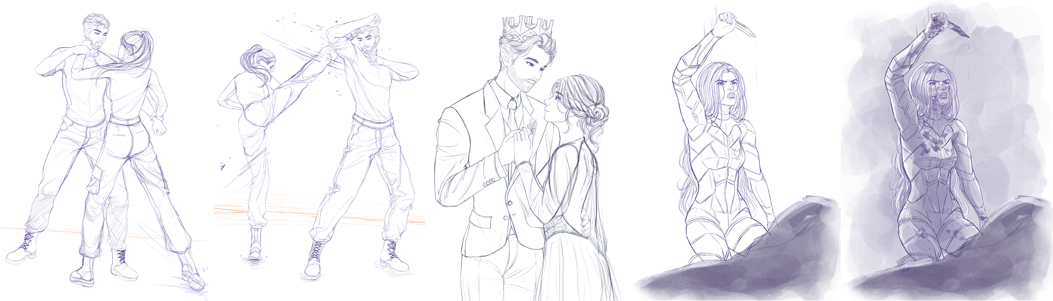 Bocetos e ideas iniciales de las ilustraciones